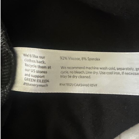 EILEEN FISHER Dress Womens Small Black Jersey Knit Asymmetric Minimalist Capsule - Picture 7 of 11